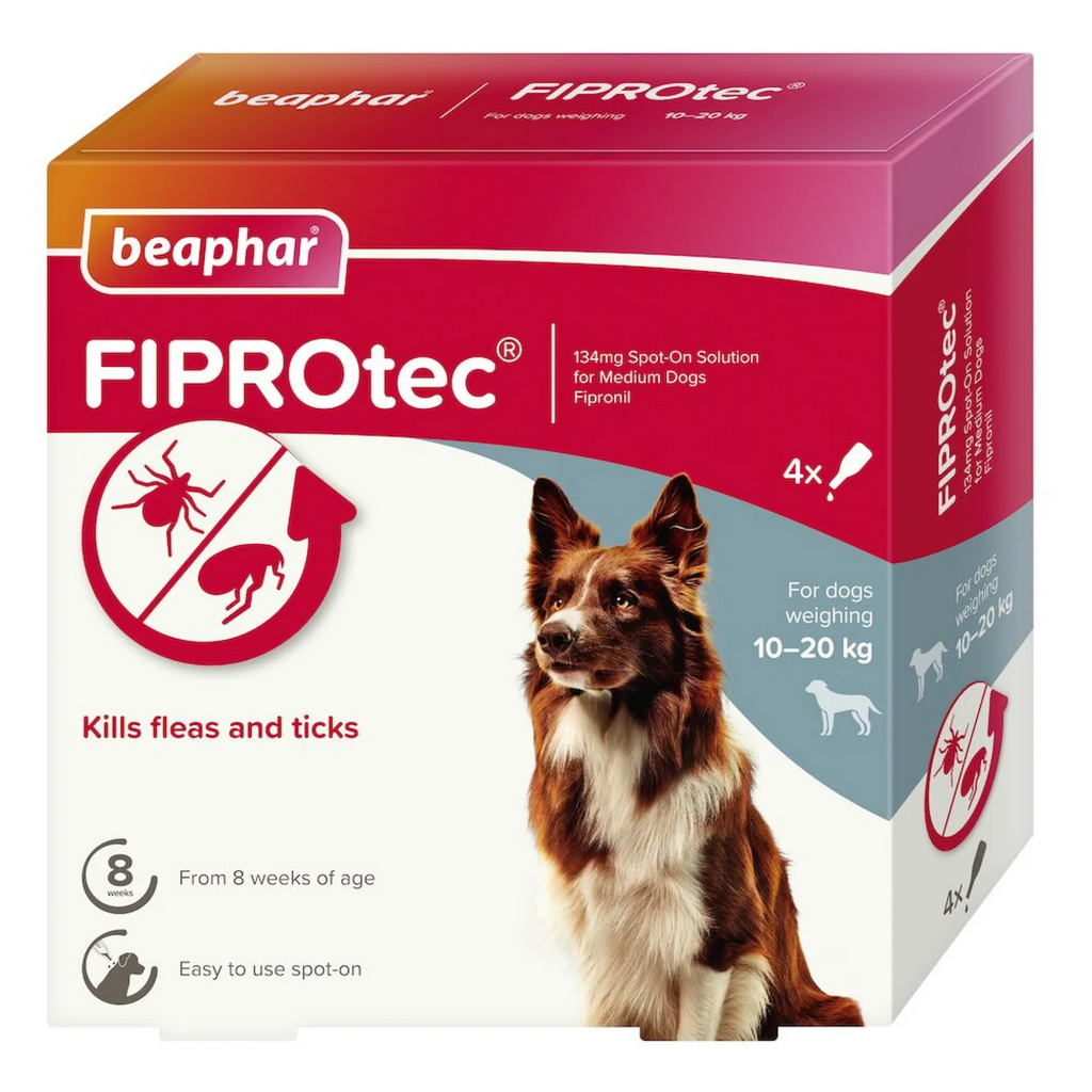 Kills Fleas and Ticks 1 Pipettes Fiprotec for Medium Dog