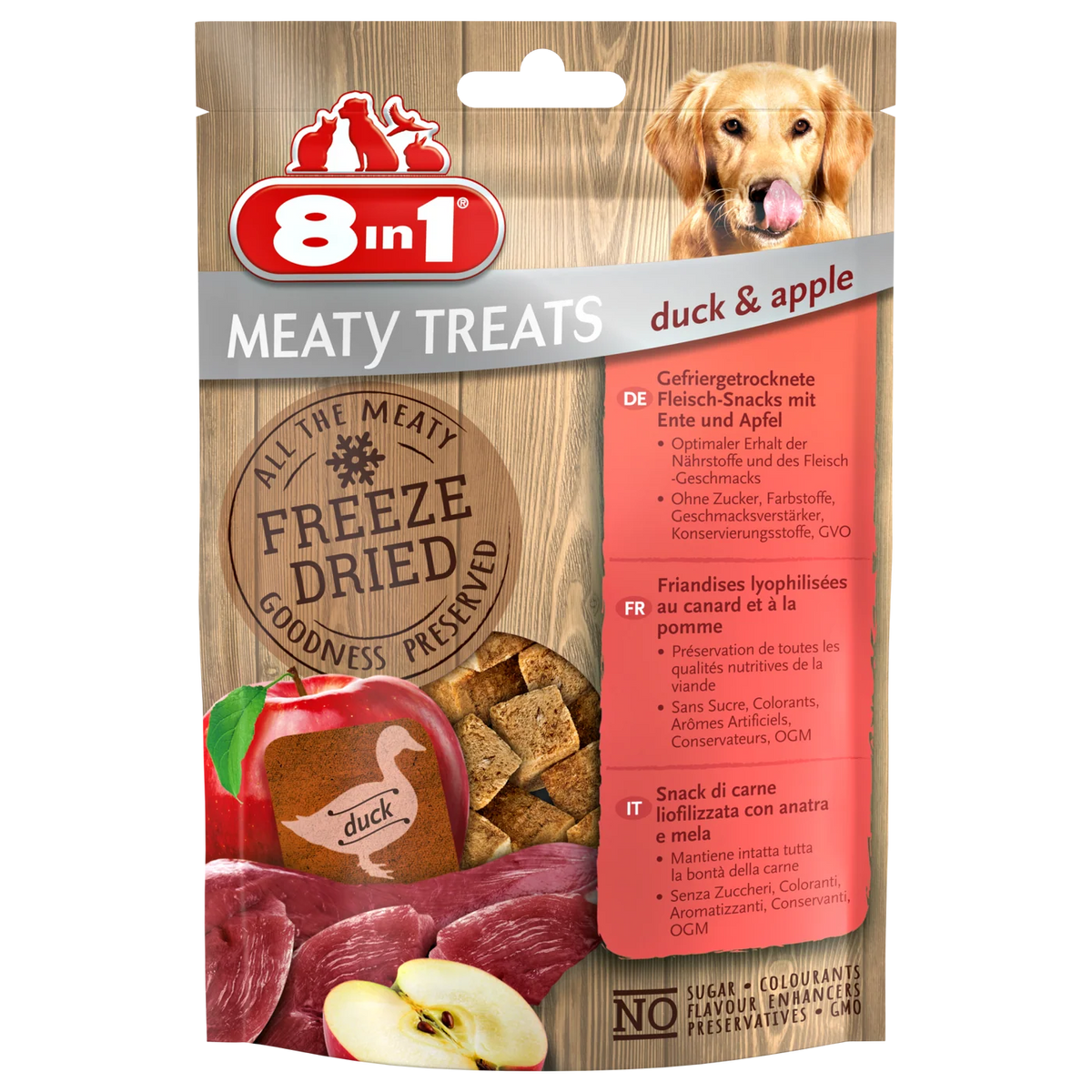 8in1 Meaty Dog Treats Freeze Dried Duck & Apple 50 g