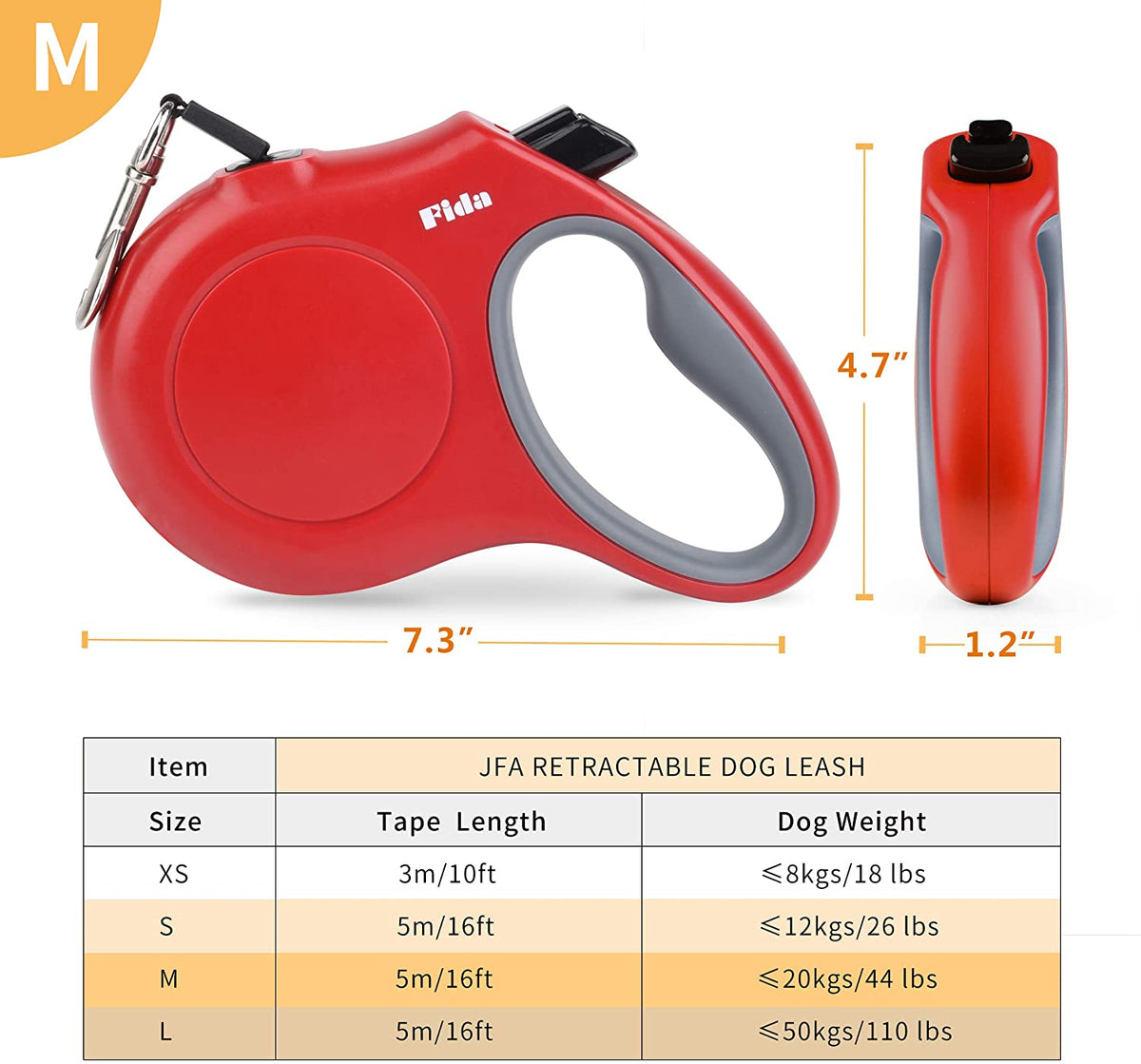 Fida Retractable Dog Leash