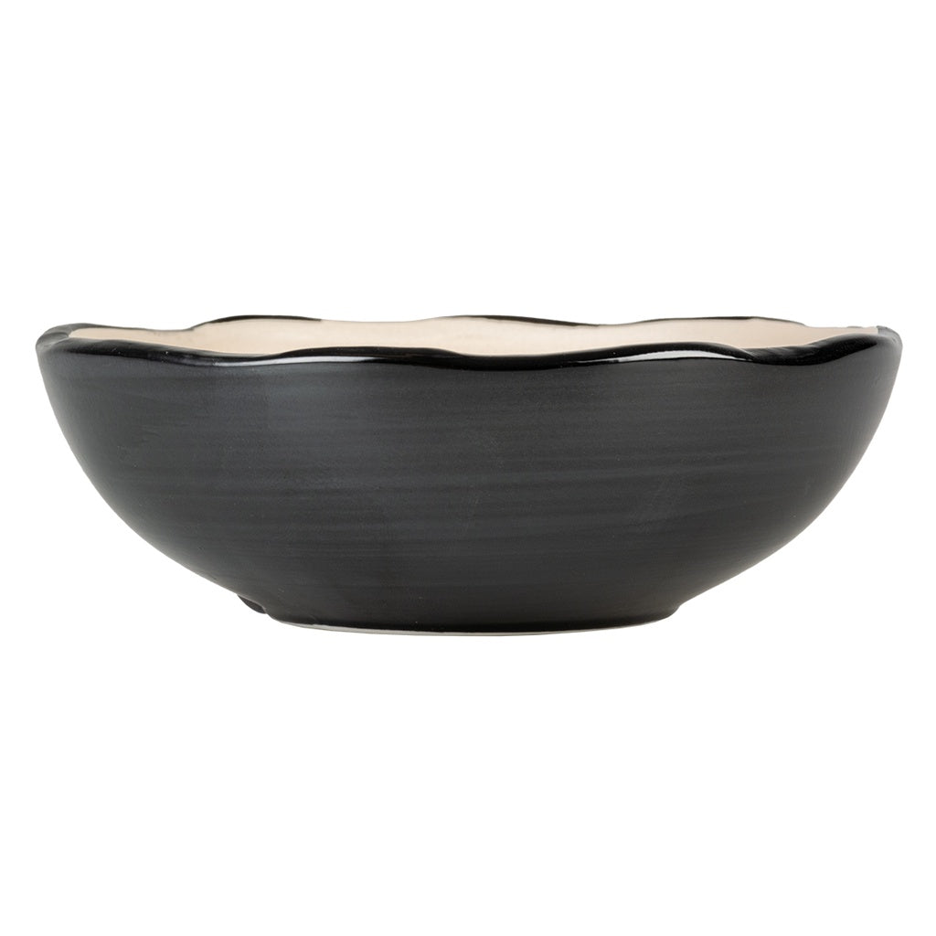 Feeding Bowl Stone Organic S - 200ml - 12x12x4cm Black/White