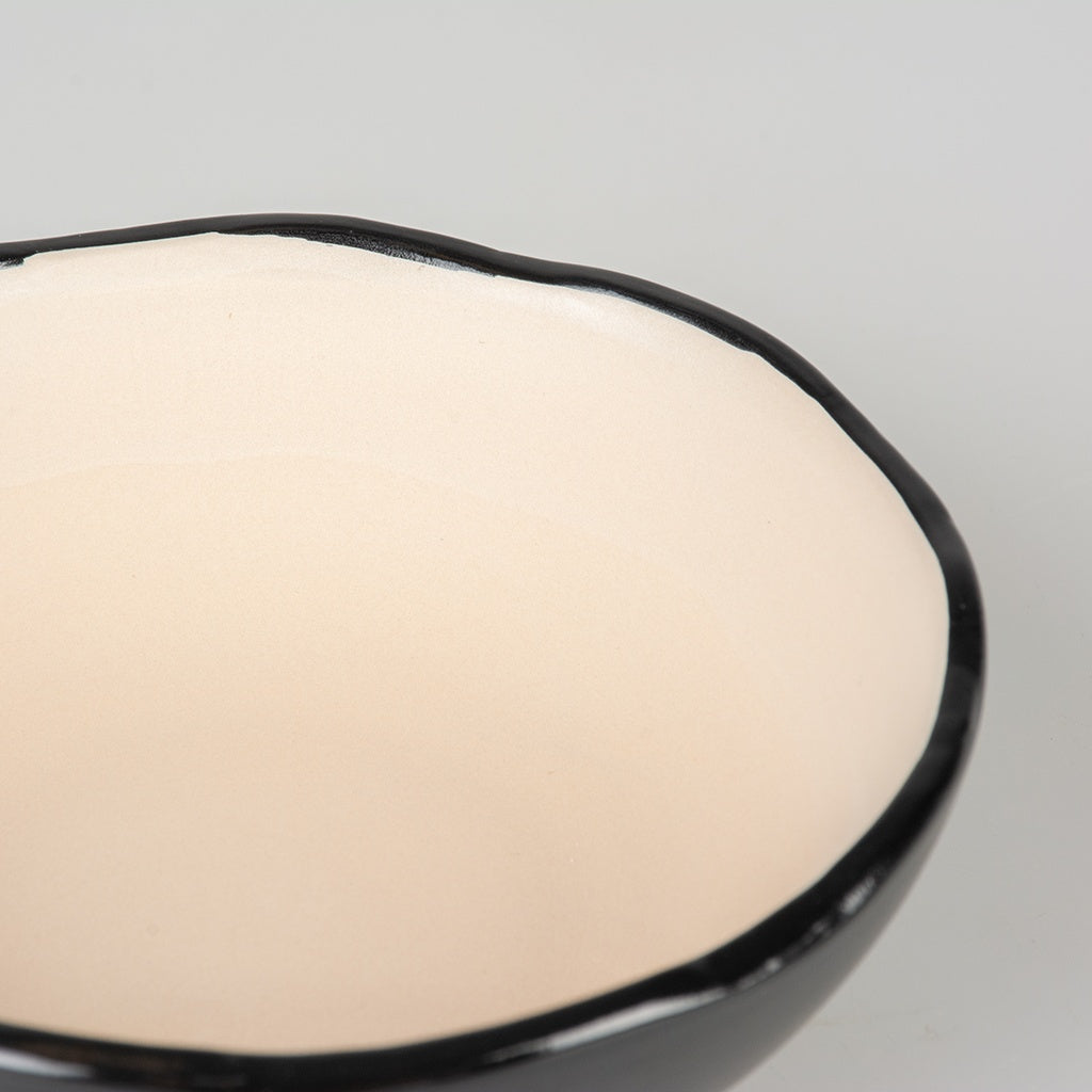 Feeding Bowl Stone Organic S - 200ml - 12x12x4cm Black/White