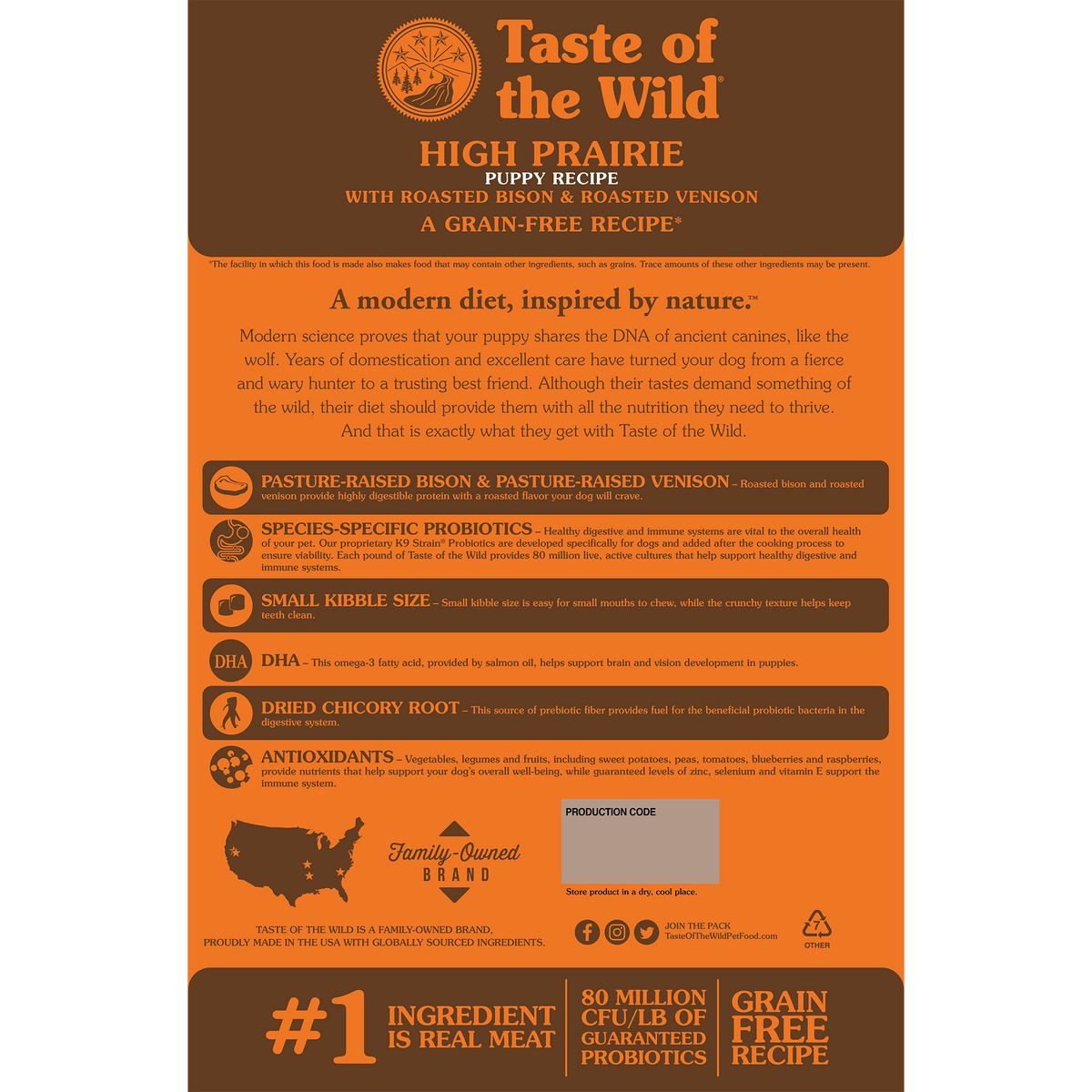 Taste Of The Wild Dry Dog Puppy Food High Prairie Puppy Recipe