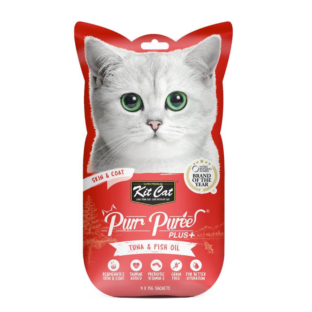Kit Cat Purr Puree Plus+ Tuna & Fish Oil (Skin & Coat)