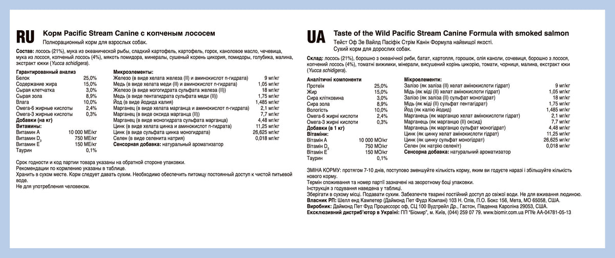 Taste Of The Wild Dry Dog Food Pacific Stream Canine Recipe
