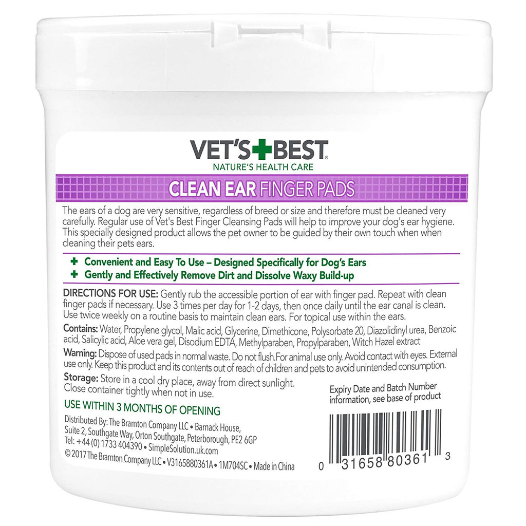Vet’s Best Clean Ear Finger Pads (50 Pads)