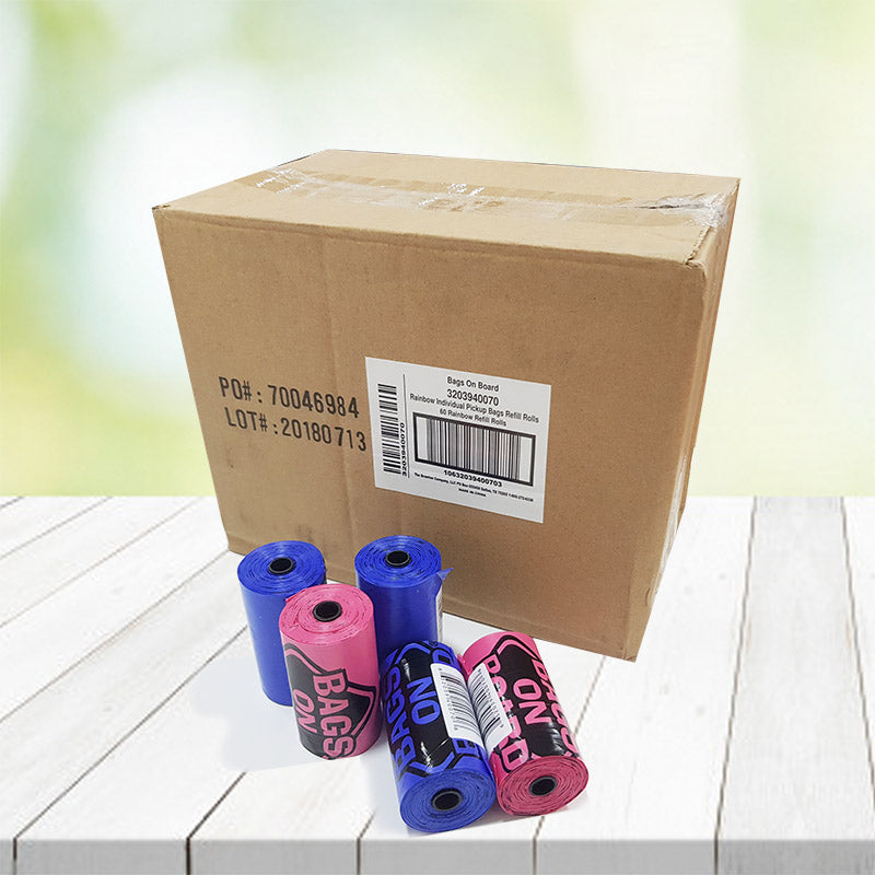 Rainbow Individual Pickup Bags Refill Rolls