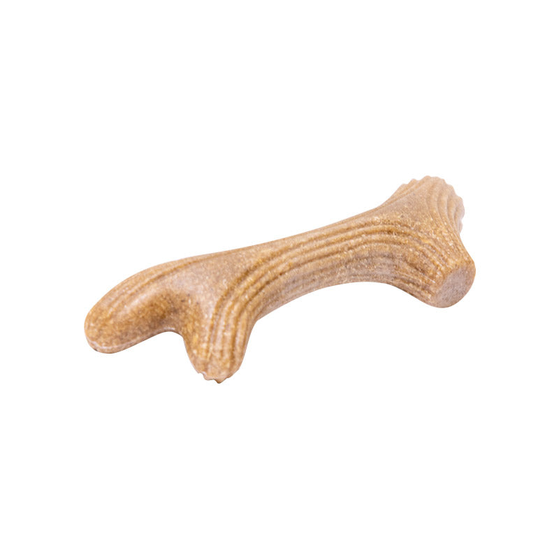 Dog Chew Wooden Antler with Natural Wood